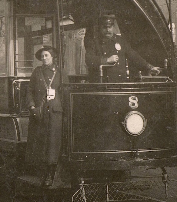 Croydon Corporation Tramways Tram No 8 and Great War conductress