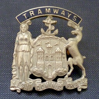 Edinburgh Corporation Tramways cap badge