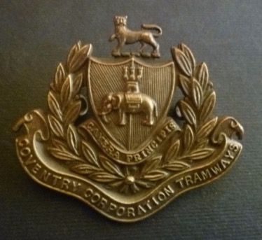 Coventry Corporation Tramways epaulette and cap badge