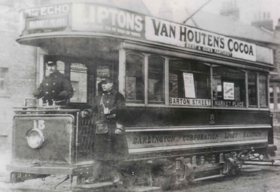Darlington Corporation Light Railways Tram No 15 at Barton St terminus