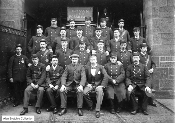 Glasgow Corporation horse tram staff - Dalhousie Depot 1899