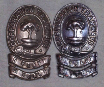 Glasgow Corporation Tramways 10 years Long Service badge