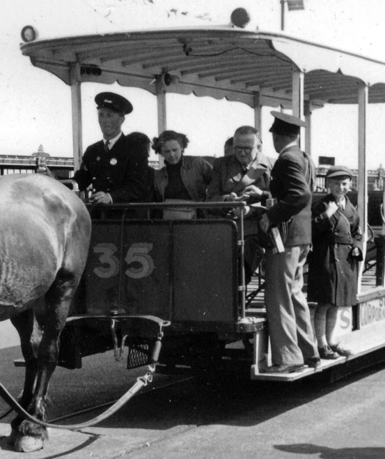 Douglas Corporation Tramways Tram No 35 and crew 1955