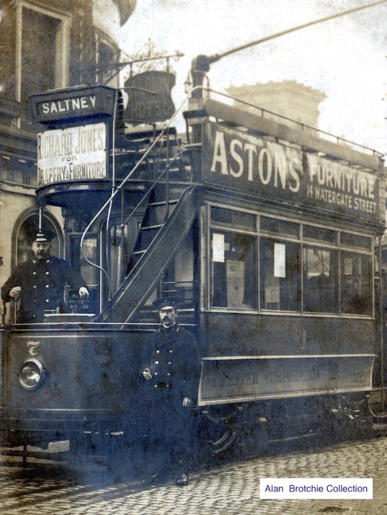 Chester Corporation Tramways Tram No 7 and crew