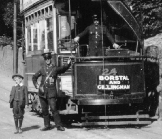 Chatham and District Light Railway tram No 24 and crew