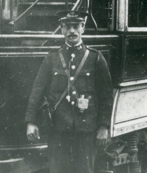 Gloucester Tramways tram conductor Edwardian