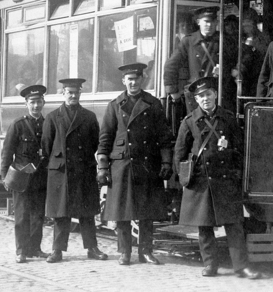 City of Carlisle Tramways tram conductors, drivers and inspector 1927