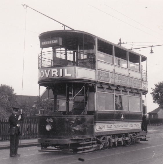 East Ham Tramway Tram No 40 outside Northern Outfall 1927