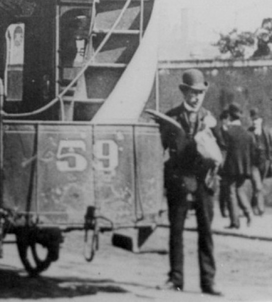 Dublin United Tramways horse tram conductor 1880s