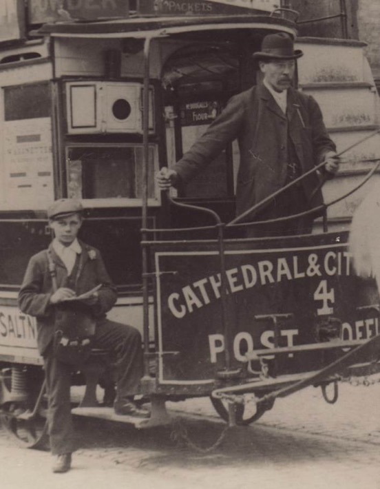 Chester Tramways Company horse tram driver and conductor