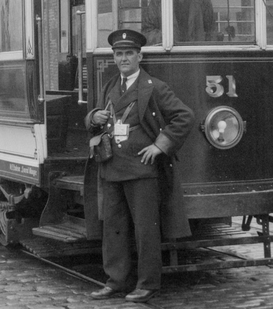 Gateshead and District Tramways No 51 and conductor