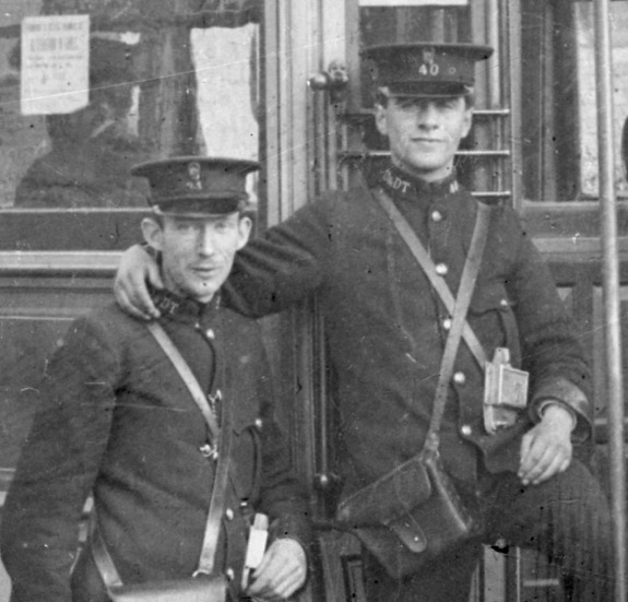 Devonport and District Tramways tram conductors at Pennycomequick