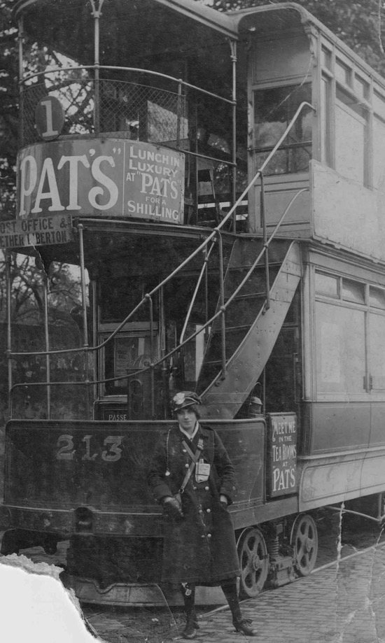 Edinburgh and District Tramways Tram No 213 and Great War conductress