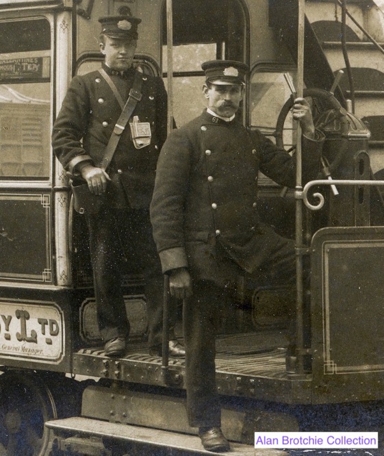 Edinburgh and District Tramways cable tram 194 conductor and driver