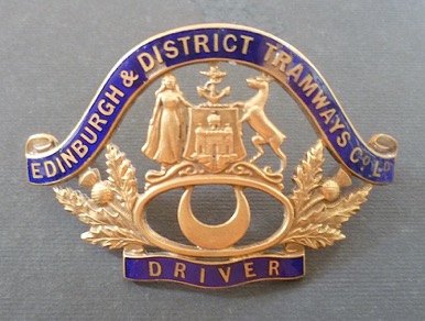 Edinburgh and District Tramways tram drivers cap badge
