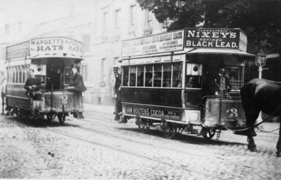 City of Oxford and District Tramways horse trams No 2 and No 3