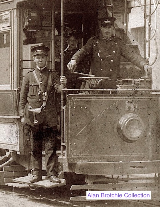 Dunfermline and District Tramways Tram No 8 and crew
