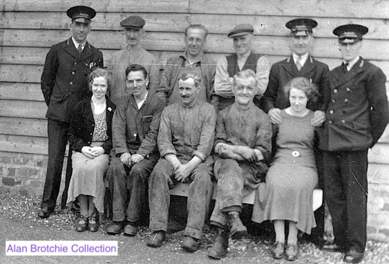 Dunfermline and District Tramways inspectors and depot staff
