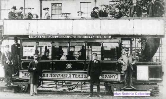 Edinburgh Northern Tramways Co cable tram in Inverleith Row 1897