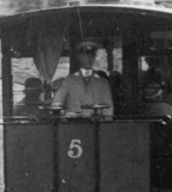 Great Orme Tramways Tram No 5 and driver 1930s