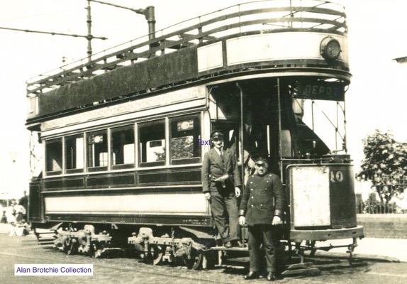 Greenock and Port Glasgow Tram No 10 and crew 1929