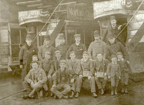 Great Grimsby Street Tramways Carr Lane depot staff photo 1885