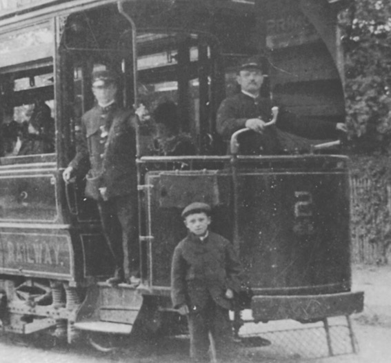 Cheltenham and District Light Railway Tram No 2 and crew