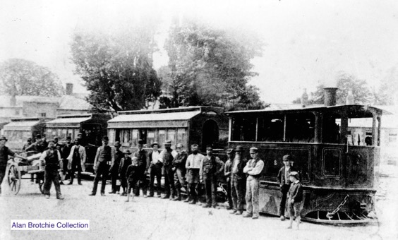 Dublin and Lucan Steam Tram No 5 and staff