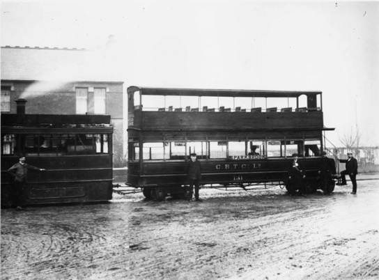 City of Birmingham Tramways steam tram and Trailer No 1313
