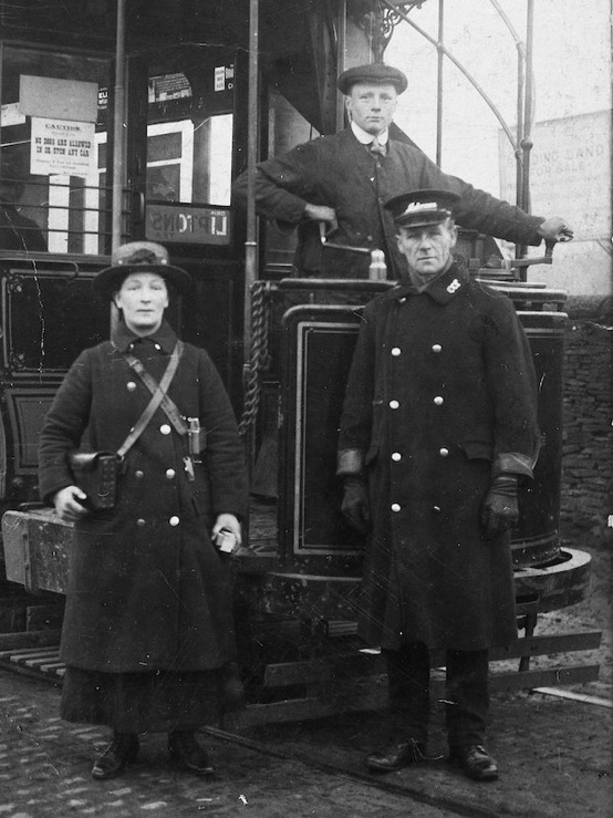 Great War Chesterfield Corporation Tramways conductress and motorman Thomas Falconer