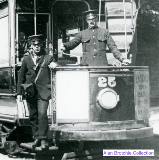 Dundee City Tramways Tram No 25 and crew