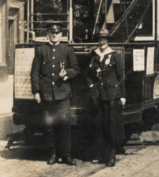 Dundee City Tramways motorman and conductress 1919