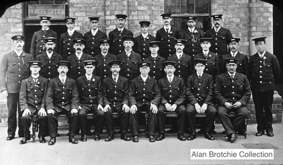 Dundee City Tramways staff at Maryfield Depot 1905 or 1906
