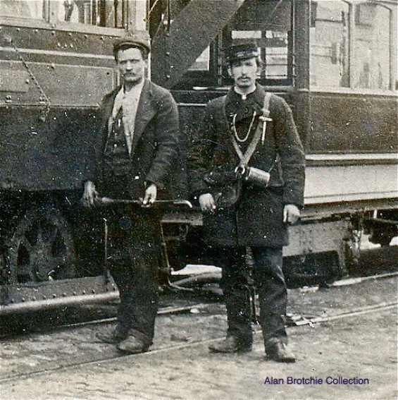 Dundee and District Tramway Steam Tram crew c1897