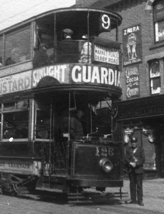 Nottingham Corporation Tramways Tram No 125 at Sherwood 1915