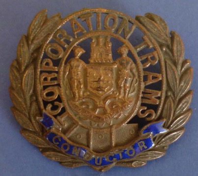 Nottingham Corporation Tramways bowmen cap badge conductor