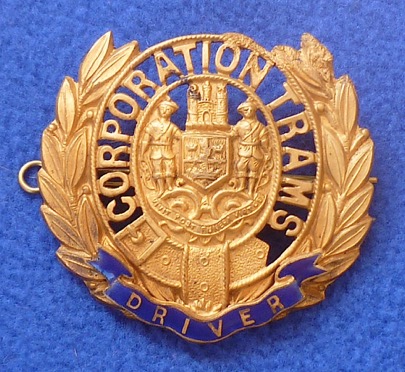 Nottingham Corporation Tramways bowmen cap badge driver