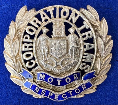 Nottingham Corporation Tramways Motor Inspector cap badge