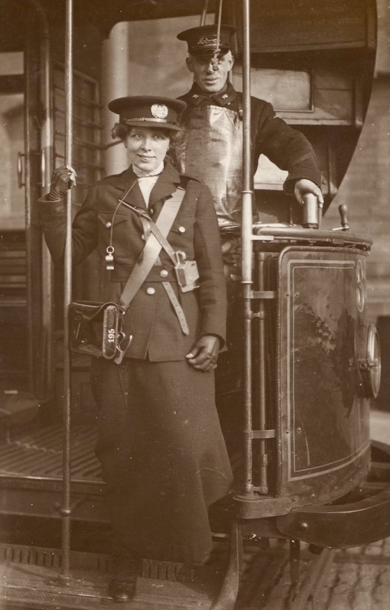 Nottingham Corporation Tramways Great War tram conductress