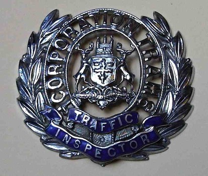 Nottingham Corporation Tramways stag cap badge Traffic Inspector