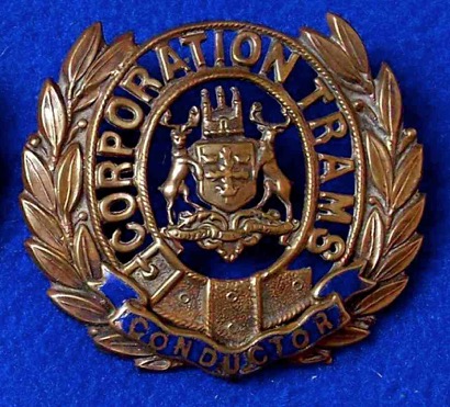 Nottingham Corporation Tramways stag cap badge conductor