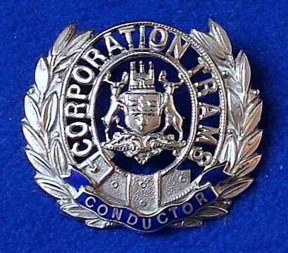 Nottingham Corporation Tramways stag cap badge conductor