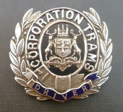 Nottingham Corporation Tramways tram driver cap badge