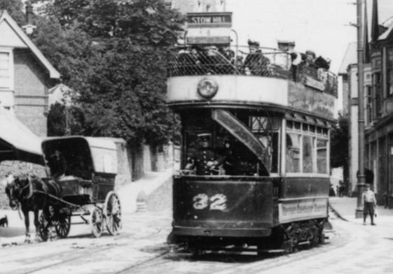 Newport Corporation Tramways Tram No 32 and driver