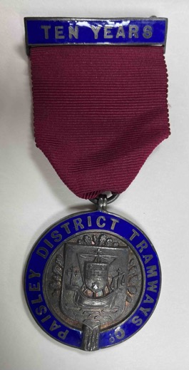 Paisley District Tramways long service medal