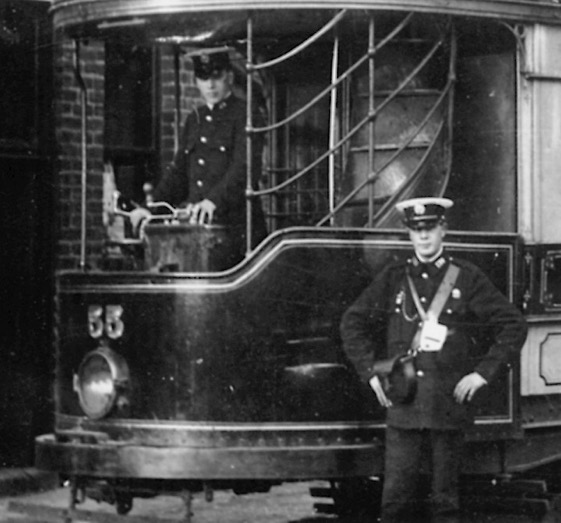 Paisley District Tramways tram driver and conductor Elderslie Depot