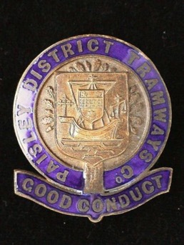 Paisley District Tramways good conduct medal
