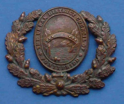 Pontypridd Urban District Council Tramways cap badge