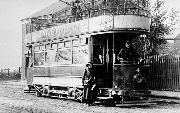 Nottinghamshire and Derbyshire Tramways Tram No 4 at Codnor in 1916