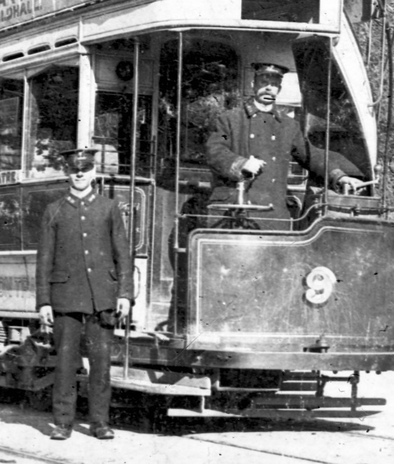 Plymouth Corporation Tramways Edwardian tram conductor and driver
